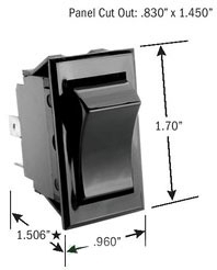 SLS SS1104-R-125-BG SLS SW ROCKER DPST 15A 120V ILL RED