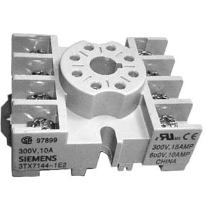 SIE 3TX7144-1E2 SIE RELAY BASE 8 PIN ROUND DIN RAIL OR SURFACE MOUNT