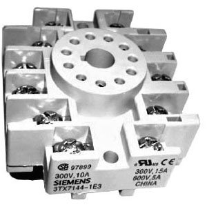 SIE 3TX7144-1E3 SIE RELAY BASE 11 PIN ROUND DIN RAIL OR SURFACE MOUNT