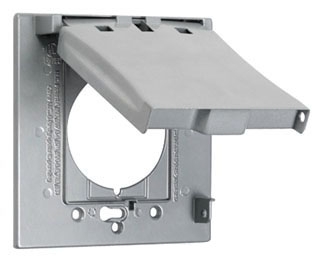 BELL MX2150S 2-Gang Flip Weatherproof Cover, Vertical/Horizontal, 1-Device, 3-in-1, 2.25 in. diameter, Gray
