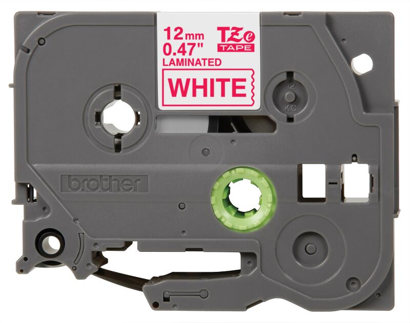 BRO TZE-232 BROTHER 1/2IN RED ON WHITE P TOUCH TAPE