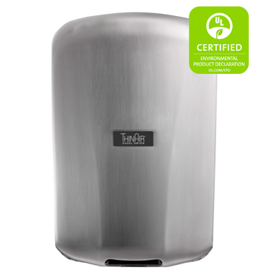 exc 324111 EXCEL THINAIR HAND DRYER BRUSHED STAINLESS STEEL COVER 110-120V