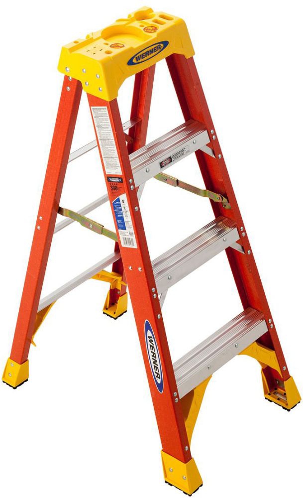 WER 6204 WERNER FIBERGLASS STEPLADDER 4' TYPE IA