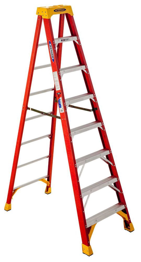 WER 6208 WERNER FIBERGLASS STEPLADDER 8' TYPE IA