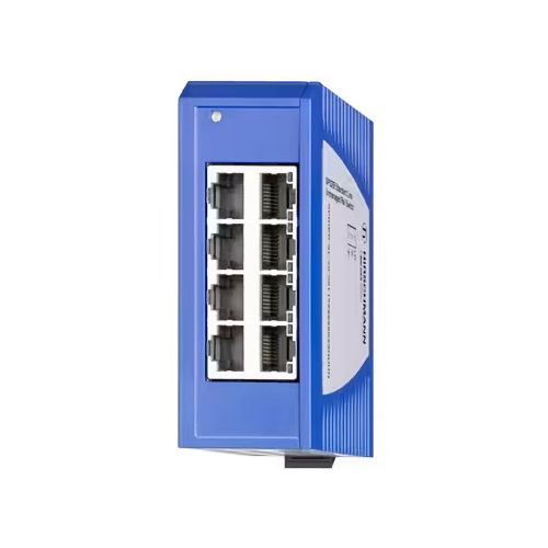 Product image for Hirschmann SPIDER-SL-20-08T1999999SY9HHHH (942132002) 8-Port Ethernet Rail Switch, Unmanaged, 8 x 10/100BASE-TX, TP Cable, RJ45 Sockets