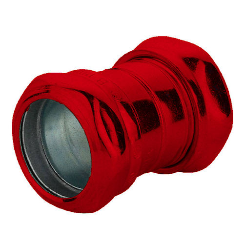 Product image for Crouse-Hinds 661SRED 3/4" EMT Compression Coupling - RED Fire Alarm