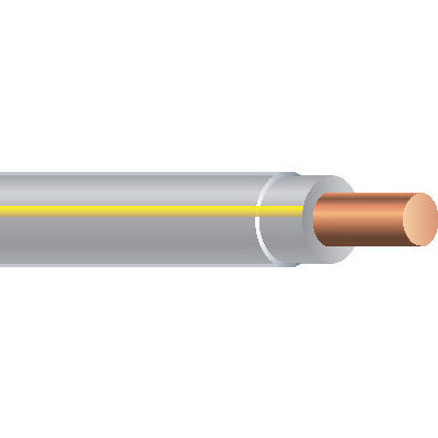 THHN 10 AWG Solid Copper Gray/Yellow 2500 Foot Reel Cable THHN 10 AWG Solid Copper Gray/Yellow 2500 Foot Reel Cable