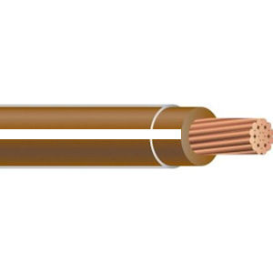 Product image for THHN #10 Stranded BROWN w/WHITE Stripe Wire, Copper Conductor (2500ft Reel)
