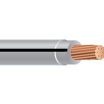 Product image for THHN #12 Stranded GRAY w/BLACK Stripe Wire, Copper Conductor (500ft Spool)
