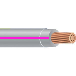 Product image for THHN #12 Stranded GRAY w/PURPLE Stripe Wire, Copper Conductor (500ft Spool)