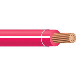 Product image for THHN #12 Stranded RED w/WHITE Stripe Wire, Copper Conductor (2500ft Reel)