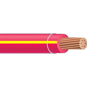 Product image for THHN #14 Stranded RED w/YELLOW Wire, Copper Conductor (500ft Spool)