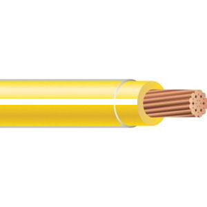 Product image for THHN #10 Stranded YELLOW w/WHITE Stripe Wire, Copper Conductor (2500ft Reel)
