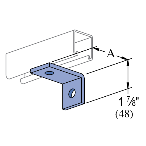 Product image for Unistrut P1282-EG 1-5/8" x 1-7/8" x 3-1/2" 90. Fitting, Steel, Electrogalvanized, 1-5/8" Series