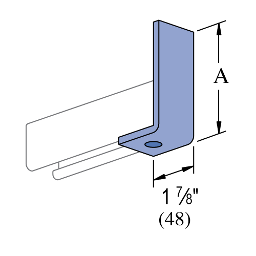 Product image for Unistrut P1538A-HG 1-5/8" x 3-7/8" x 1-7/8" 1-Hole 90. Fitting, Steel, Hot-Dip Galvanized, 1-5/8" Series