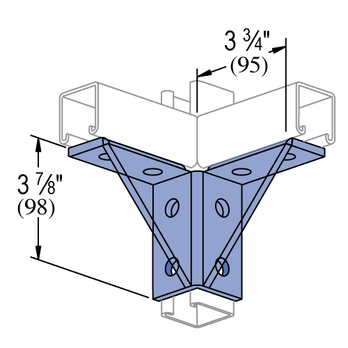 Product image for Unistrut P2226-GR 5-3/8" x 3-7/8" x 5-3/8" Wing Shape Fitting, Steel, Green E-Coat Finish