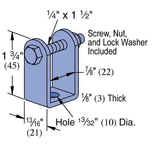 Product image for Unistrut P2674-EG 1-1/8" x 1-3/4" x 13/16" Beam Clamp Pivot Hanger, Steel, Electrogalvanized