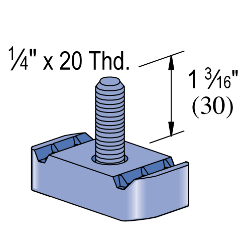 Product image for Unistrut P3116-125-EG 1-23/64" x 1-7/16" x 3/4" Fixture Stud Nut, Steel, Electrogalvanized