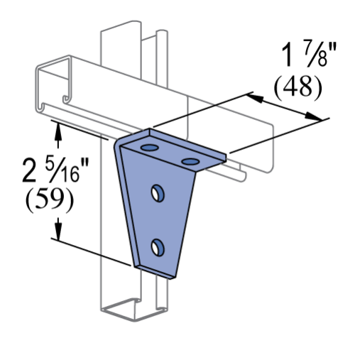 Product image for Unistrut P6359-EG 2-5/16" x 13/16" x 1-7/8", 90. Fitting, Steel, Elecrtogalvanized, 13/16" Series