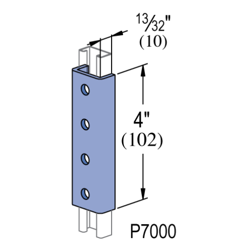 Product image for Unistrut P7377-EG 4" x 13/16" x 13/32" Fittings, Steel, Electrogalvanized