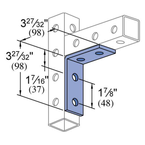 Product image for Unistrut P9324-GR 90. 4-Hole Telestrut Fitting, Steel, Green E-Coat Finish
