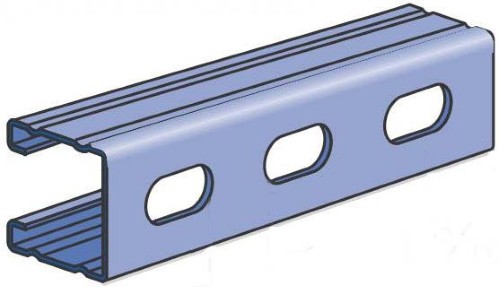 Product image for Unistrut P2000T-10HG 1-5/8" x 1-5/8" x 10ft 16 Gauge Slotted Channel, Hot-Dip Galvanized