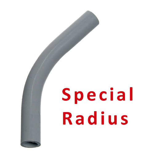 Product image for 4" PVC Conduit 45deg Elbow, 36" Radius, Schedule 80, Plain End