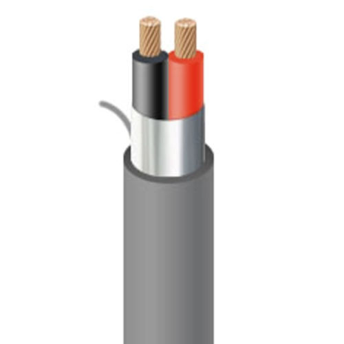 Product image for Belden 5100FE-008-U1000 Security & Sound Cable, 2 Conductor 14 AWG, Stranded Bare Copper, Shielded, CL3R, FPLR, Beldfoil® Shield, PVC Jacket w/ Ripcord