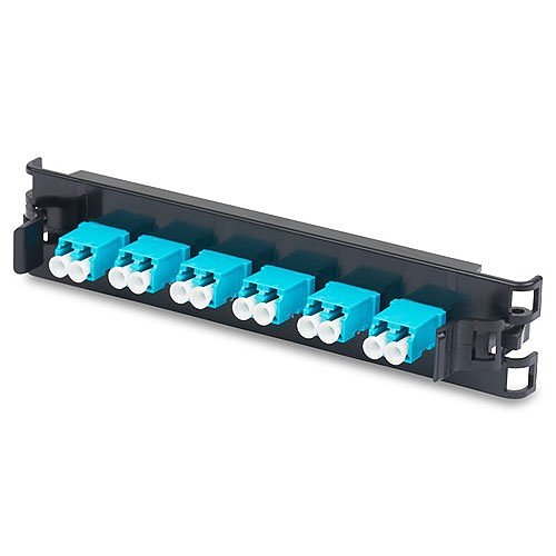 Product image for Belden FF3X06LD FiberExpress ECX 6-Port Frame Singlemode LC Duplex Patch Panel, OM3 Fiber, Aqua
