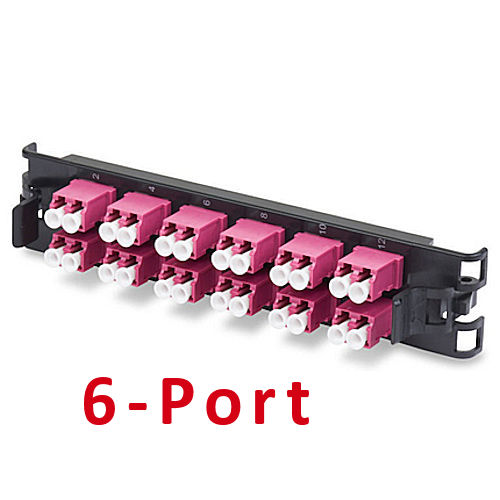 Product image for Belden FF4X06LD FiberExpress ECX 6-Port Frame Singlemode LC Duplex Patch Panel, OM4 Fiber, Violet