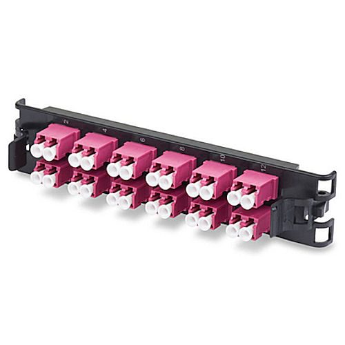 Product image for Belden FF4X12LD FiberExpress ECX 12-Port Frame Singlemode LC Duplex Patch Panel, OM4 Fiber, Violet