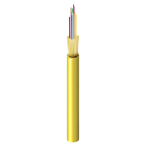 Product image for Belden FISD012P9 FX Indoor OS2 Distribution Tight Buffer Fiber Optic Cable, 12 Fibers, OFNP Non-Unitized, Yellow PVC Jacket