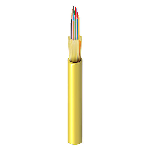Product image for Belden FISD024P9 FX Indoor OS2 Distribution Tight Buffer Fiber Optic Cable, 24 Fibers, OFNP Non-Unitized, Yellow PVC Jacket