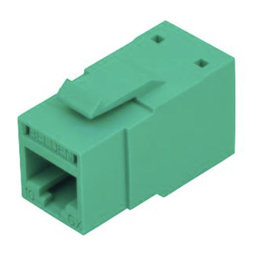 Product image for Belden RVAMJKUGN-B24 REVConnect 10GX UTP Modular Jack, Green (Bulk Pack of 24)
