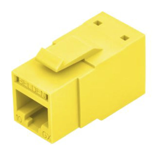Product image for Belden RVAMJKUYL-B24 REVConnect 10GX UTP Modular Jack, Yellow (Bulk Pack of 24)