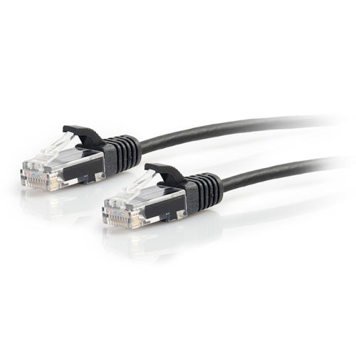 Product image for Quiktron 576A-RD35-003 3ft Cat6A Patch Cord, Snagless Unshielded (UTP) Reduced Diameter, Black