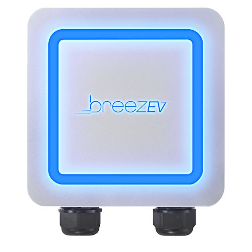 Product image for breezEV EVC-L2-S48-18 Level2 Electric Vehicle Charger, 48A/11.2kW Max Output, w/ Connector Holster & Cable Hook, 18ft Cable, J1772 Connector