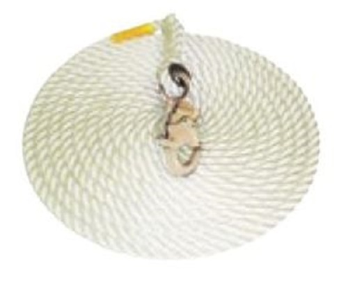 Product image for 3M 1202740 (7100262938) ROPE LIFELINE W/ SNAP HOOK BOTH ENDS 1202740 5/8IN POLYESTER AND POLYPROPYLENE BLEND WHITE 25FT