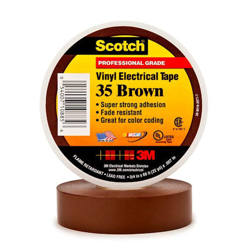 3M 35 BROWN 3/4-IN-X-66FT PHASE COLORED TAPE