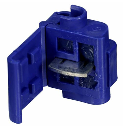Product image for 3M 804-100/BAG (7010398509) Scotchlok™ IDC Run & Tap Connector, 600V Max, #18-16 / #14 Stranded, Blue (100/Bag)