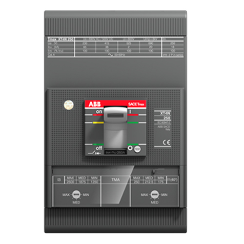 Product image for ABB XT4NU3200AFJ000XXX Circuit Breaker, 600 VAC/VDC, 25 kA @ 480 VAC Interrupt, 3 Poles, TMF/TMD Trip