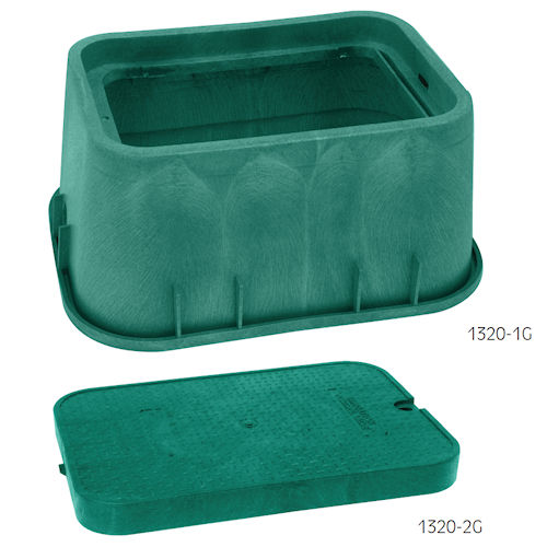 Product image for AEP KPA-1320-1G2GE2 13" x 20" x 12"H HDPE Utility Box & Solid Cover w/ 'ELECTRIC' Logo, Green