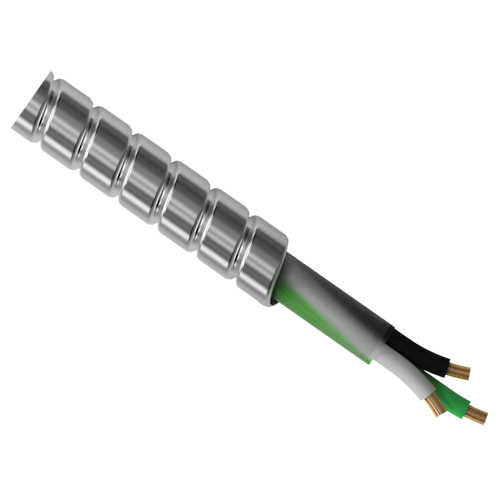 Product image for AFC MC-Glide-Lite™ 12/2 Solid Copper BLACK/WHITE w/Ground, Aluminum Jacket (1000ft Reel)