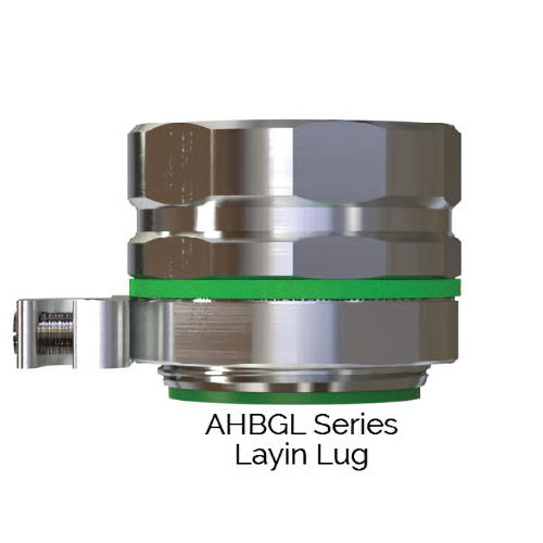 Product image for American Fittings AH300BGL 3" Threaded Insulated Ground Hub w/ Aluminum Ground Lay-In Lug, Water Tight, Steel (USA)