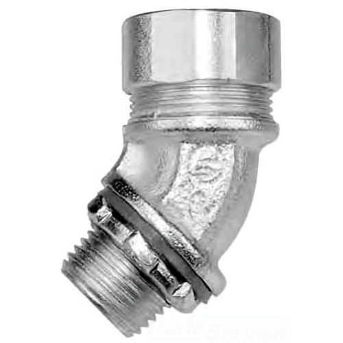 Product image for American Fittings CG1245 3/4" 45° Cord Grip Connector w/ Locknut, Range .750-.850, Purple Grommet, Steel (USA)