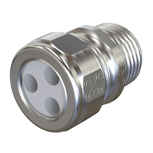 Product image for American Fittings CG50A2223H 1/2" Cord Grip Connector, 3-Holes, .215" Cable OD, Steel (USA)
