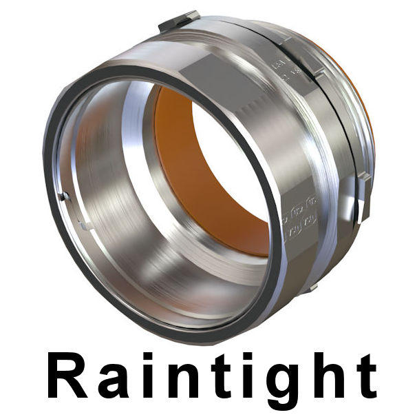 Product image for American Fittings ERC400BCONNRT 4" EMT/Rigid (Dual-Rated) Insulated Compression Connector, Raintight, Steel (USA)