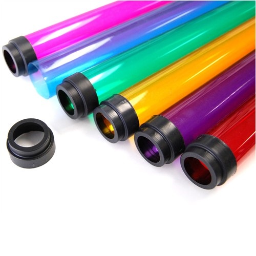 Product image for McGill 2260-R 48" F40, T12 Colored Polycarbonate Fluorescent Tube Protective Sleeve w/ (2) Caps - RED