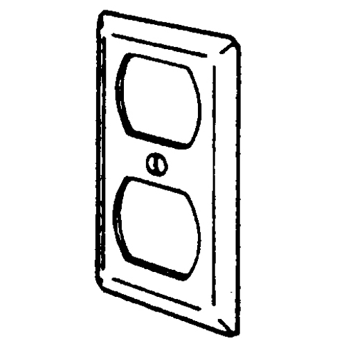 Appleton 2510 1-Gang Handy Box Cover, Duplex Receptacle, Steel (4" x 2-1/8")