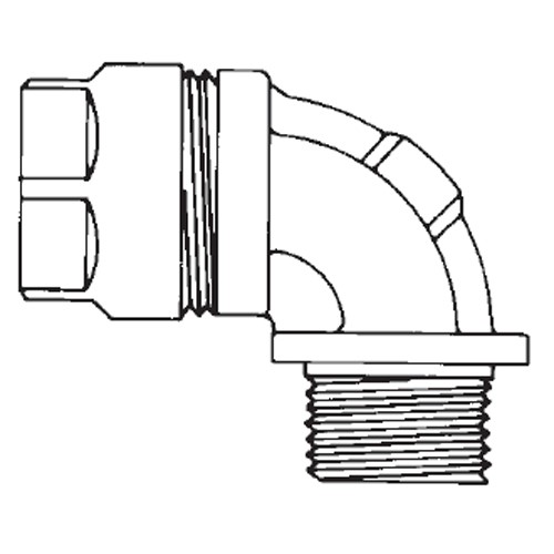 Product image for O-Z/Gedney 4Q-9400T 4" 90deg Liquidtight Connector, Insulated Throat, Malleable Iron Body, Steel Ferrule
